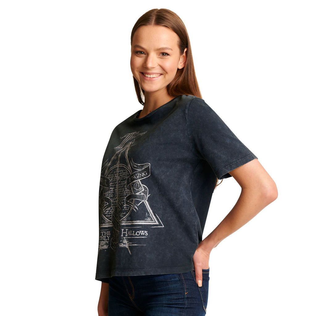 Image produit Harry Potter - T-shirt femme Reliques de la Mort gris