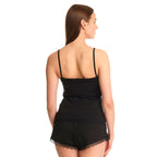 Image produit Loki - Pyjama Logo Femme court avec dentelle noir