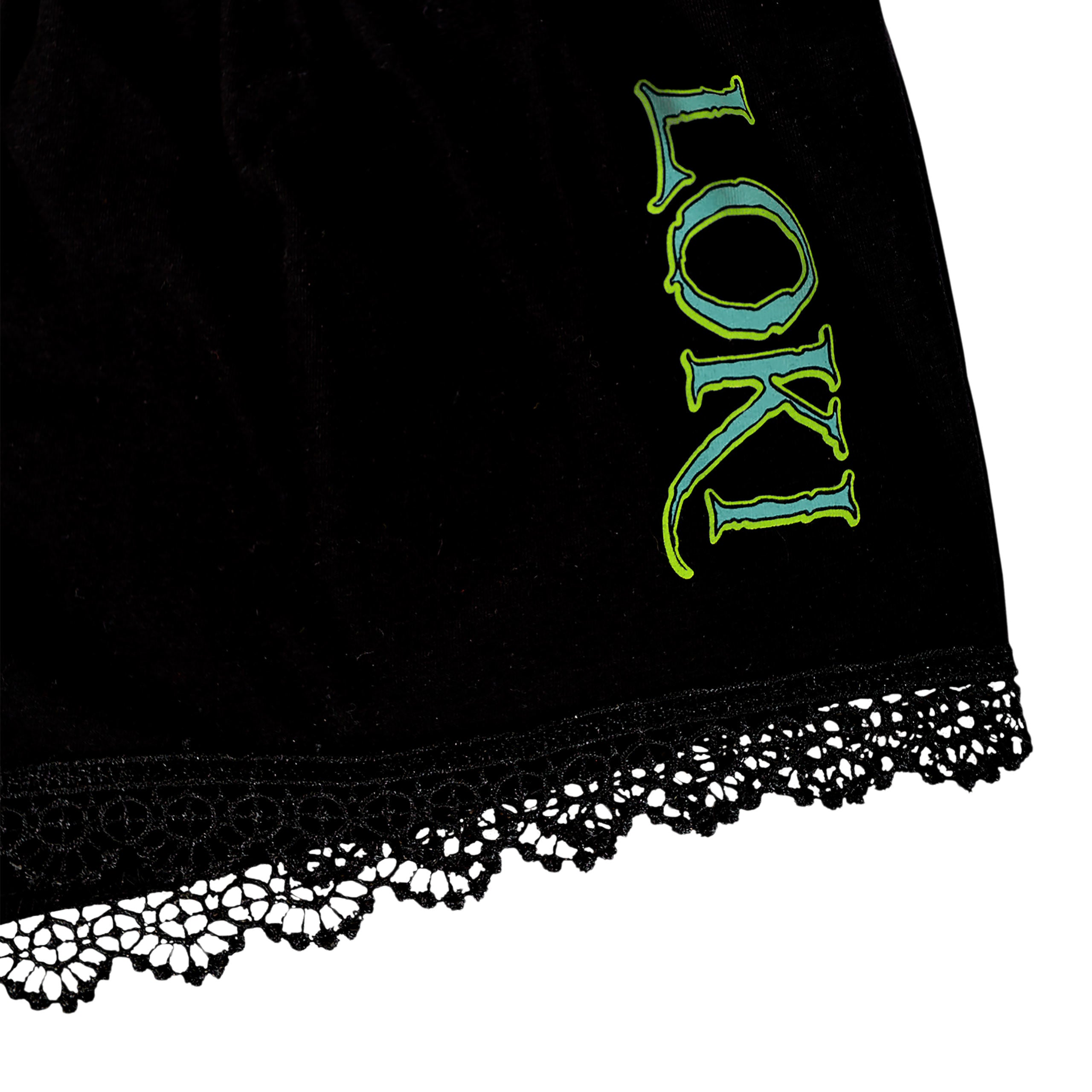 Image produit Loki - Pyjama Logo Femme court avec dentelle noir