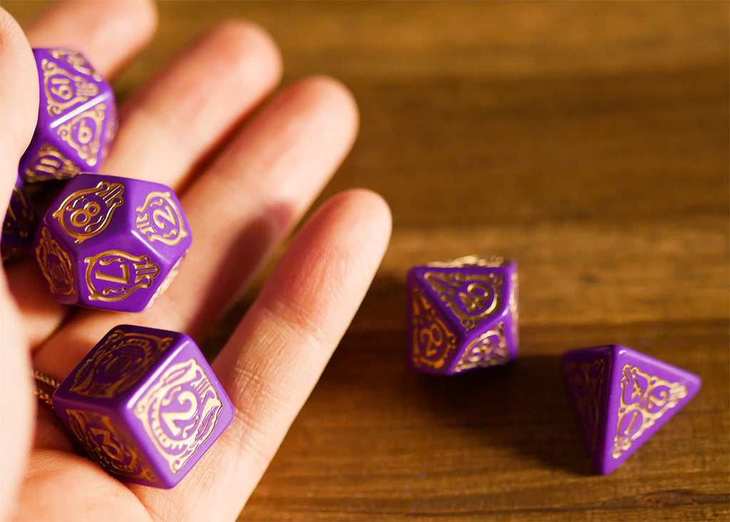 Image produit Witcher - Dandelion Vicomte de Lettenhove Set de Dés RPG 7 pièces avec Pièce de Collection