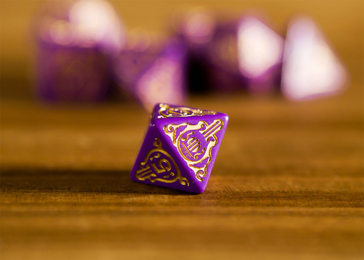 Image produit Witcher - Dandelion Vicomte de Lettenhove Set de Dés RPG 7 pièces avec Pièce de Collection