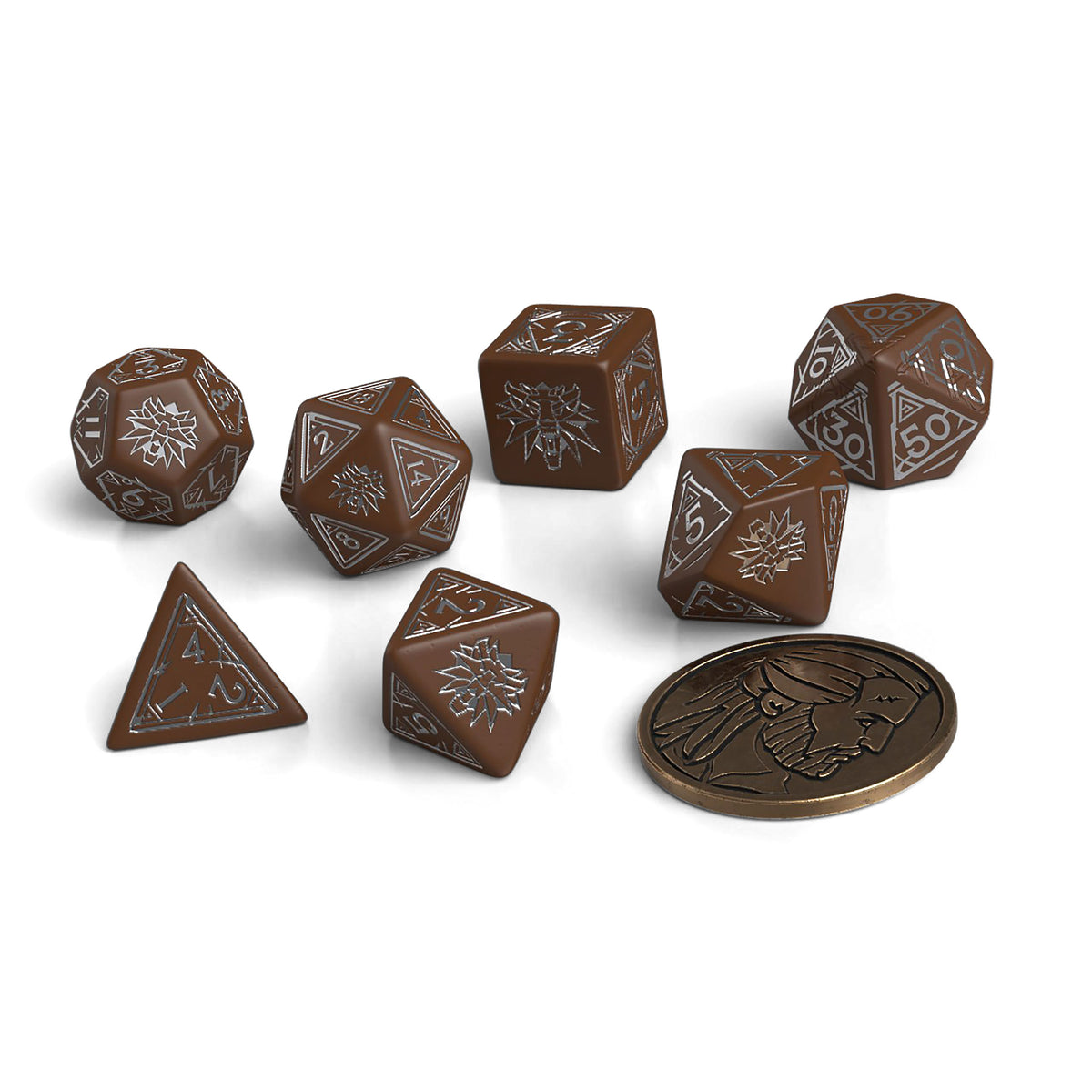 Product image Witcher - Geralt Roach's Companion RPG Dice Set 7pc with Collector's Coin