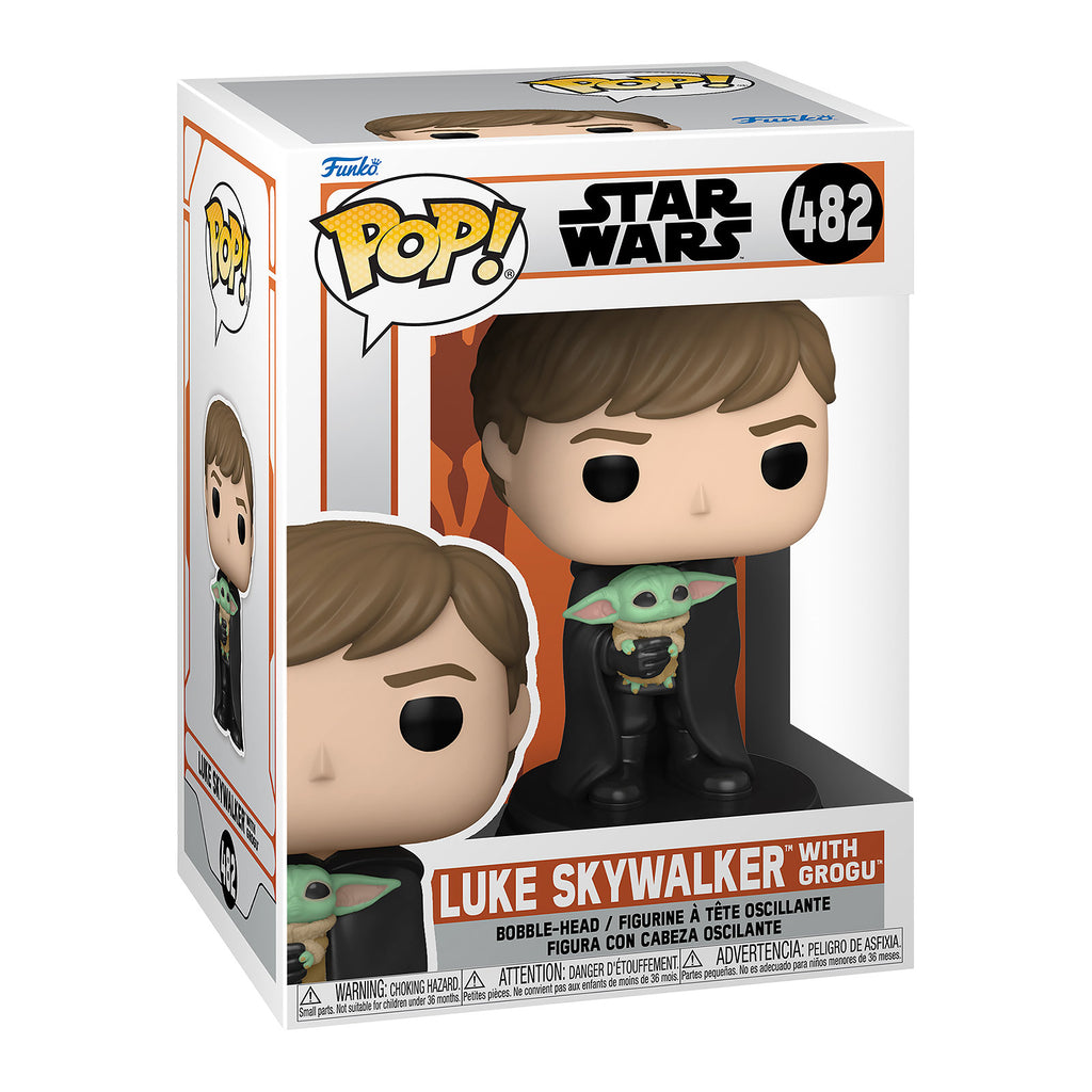 Image produit Luke Skywalker avec Grogu Funko Pop Bobblehead Figure - Star Wars The Mandalorian