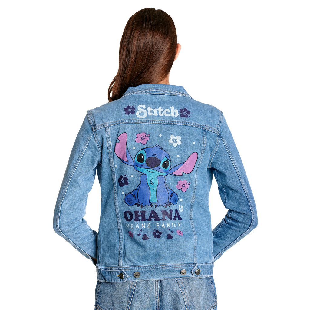 Image produit Lilo & Stitch - Flowers Veste en jean femme bleue