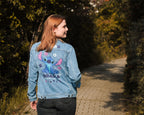 Image produit Lilo & Stitch - Flowers Veste en jean femme bleue