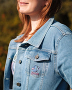 Image produit Lilo & Stitch - Flowers Veste en jean femme bleue