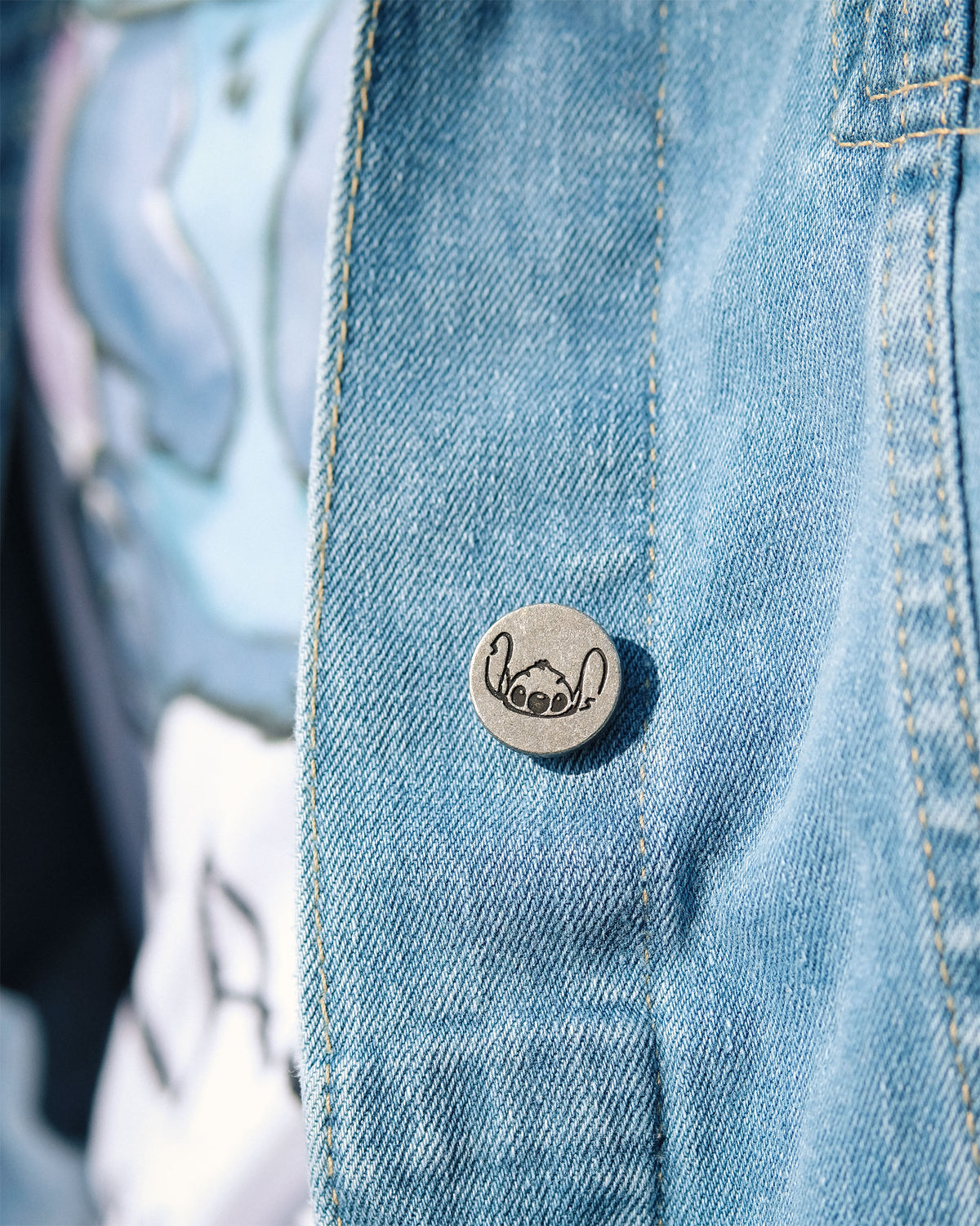 Image produit Lilo & Stitch - Flowers Veste en jean femme bleue