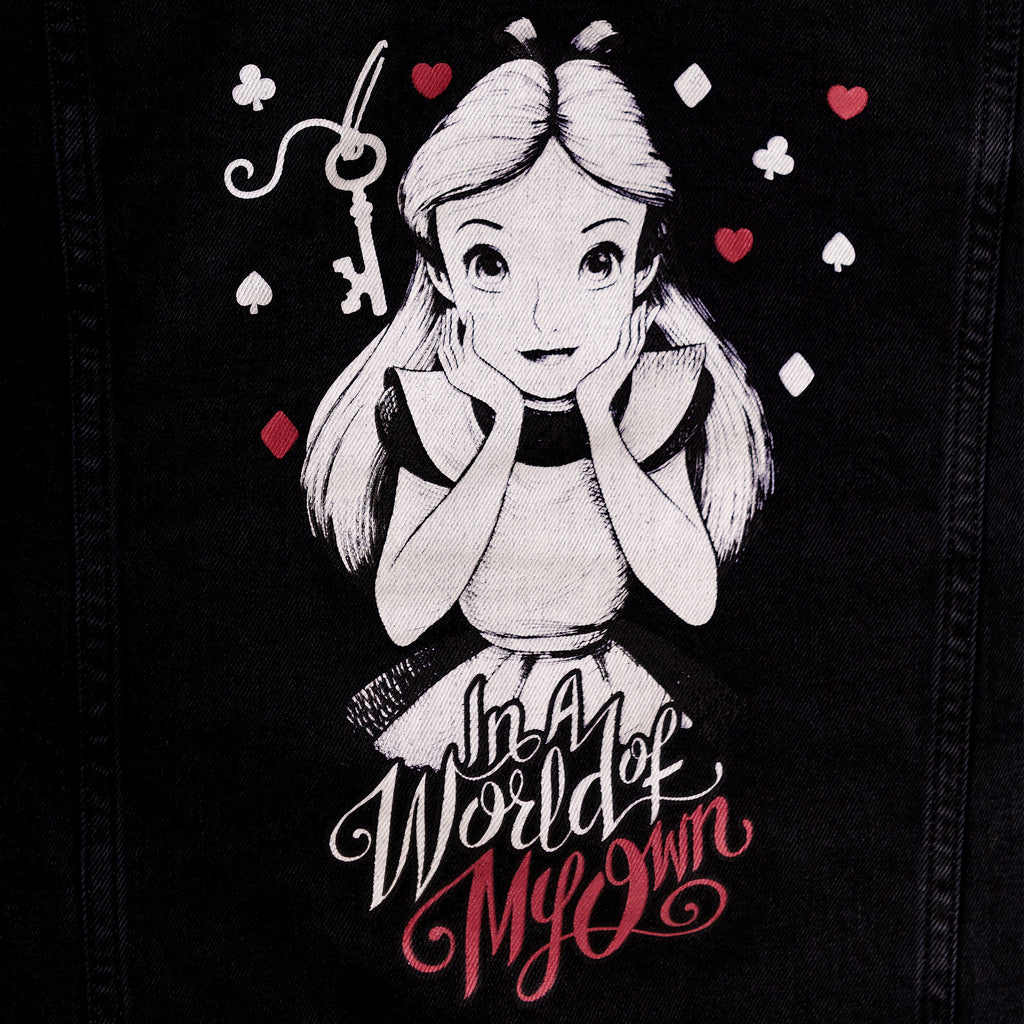 Image produit Alice au Pays des Merveilles - Veste en jean noire pour femme