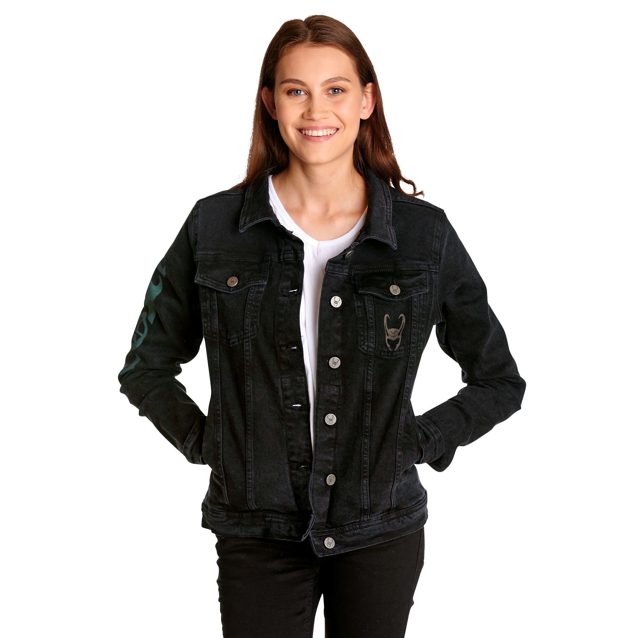Image produit Loki - Logo veste en jean femme noir