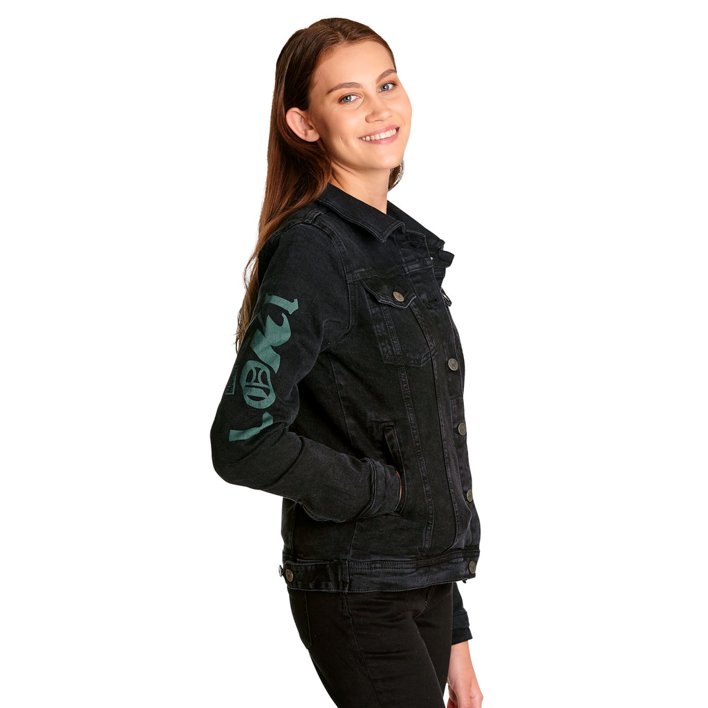Image produit Loki - Logo veste en jean femme noir