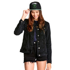 Image produit Loki - Logo veste en jean femme noir
