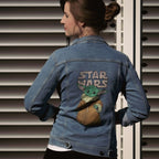 Image produit Veste en jean Grogu pour femmes bleue - Star Wars The Mandalorian