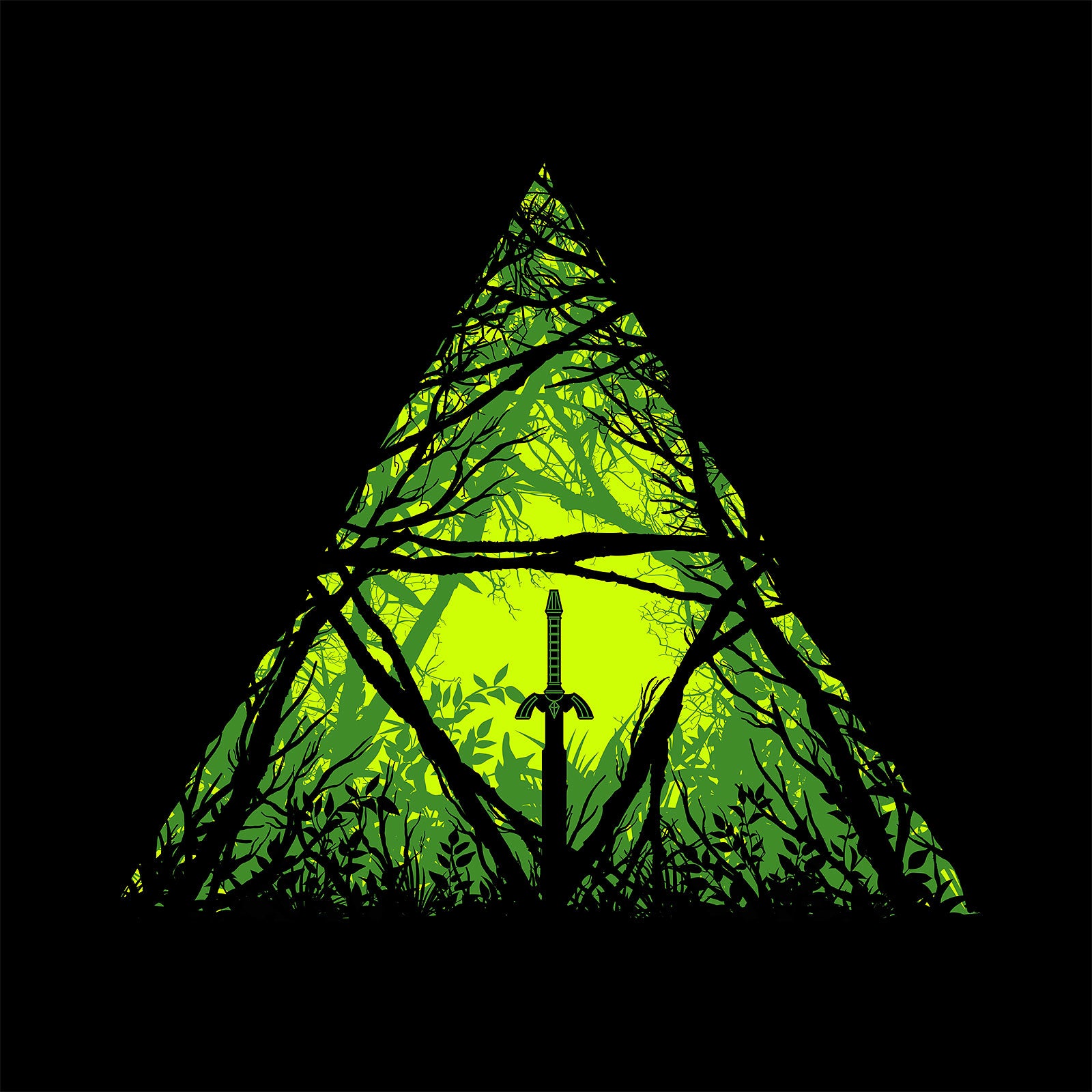 Image produit T-shirt Épée de Maître dans la forêt pour les fans de Zelda noir