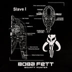 Image produit Star Wars - Boba Fett Slave I Sketch T-Shirt noir