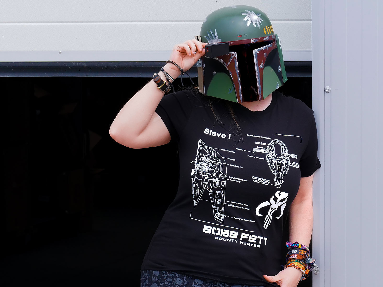 Image produit Star Wars - Boba Fett Slave I Sketch T-Shirt noir