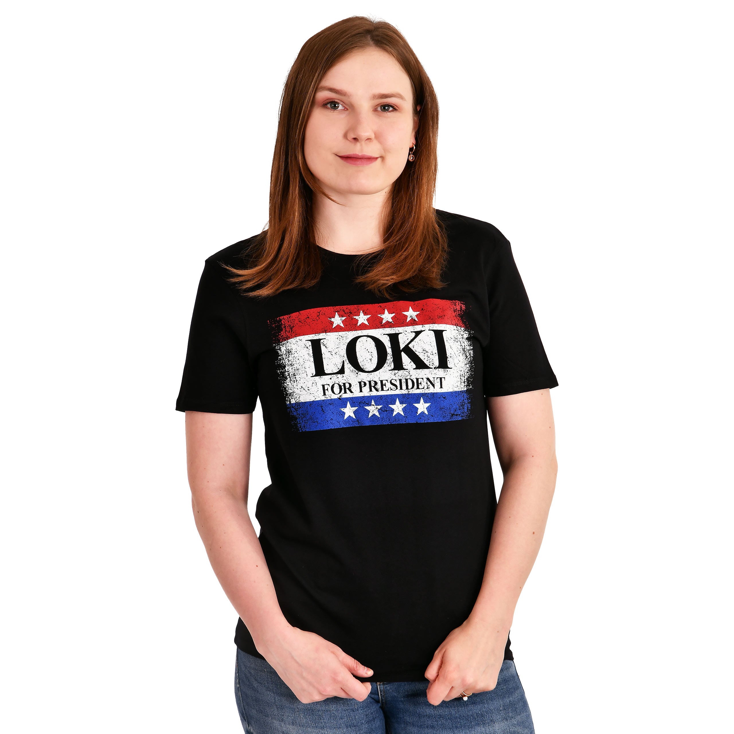 Image produit T-shirt For President noir pour les fans de Loki