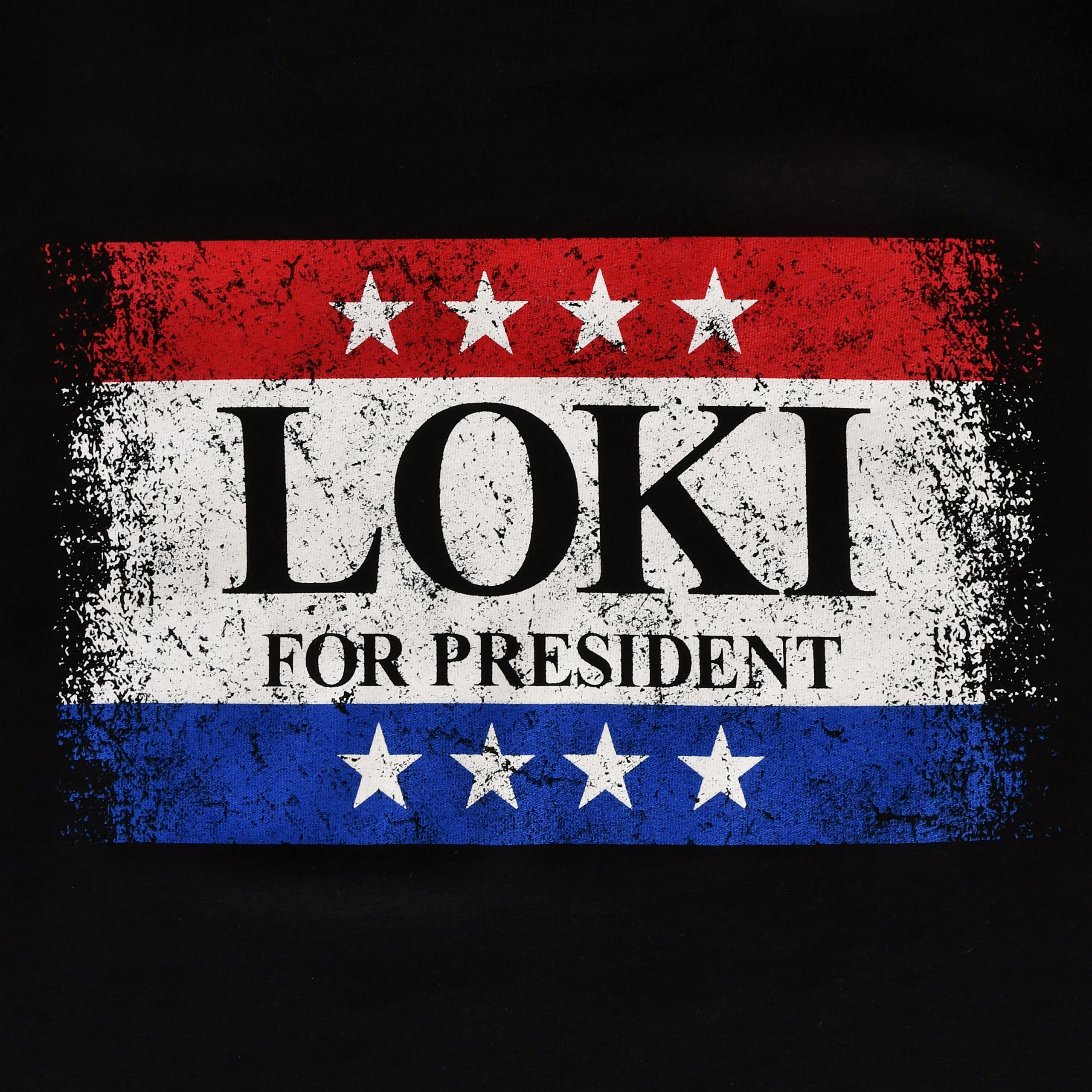 Image produit T-shirt For President noir pour les fans de Loki