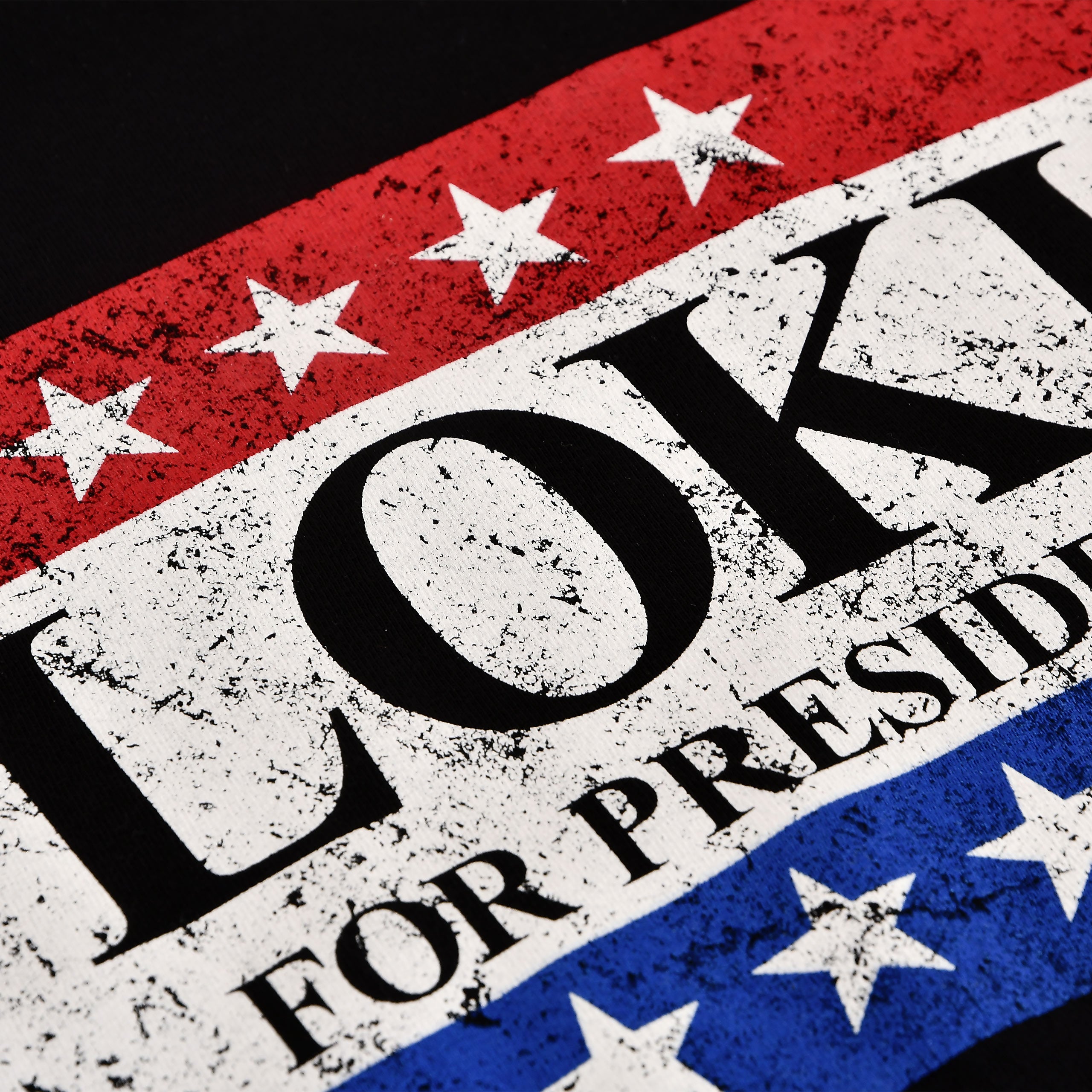Image produit T-shirt For President noir pour les fans de Loki