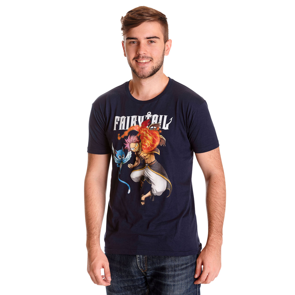 Image produit Fairy Tail - T-shirt Natsu et Happy bleu