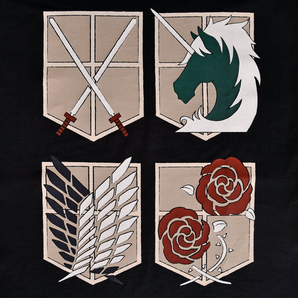Image produit Attack on Titan - T-shirt noir Shields des divisions militaires