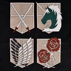 Image produit Attack on Titan - T-shirt noir Shields des divisions militaires