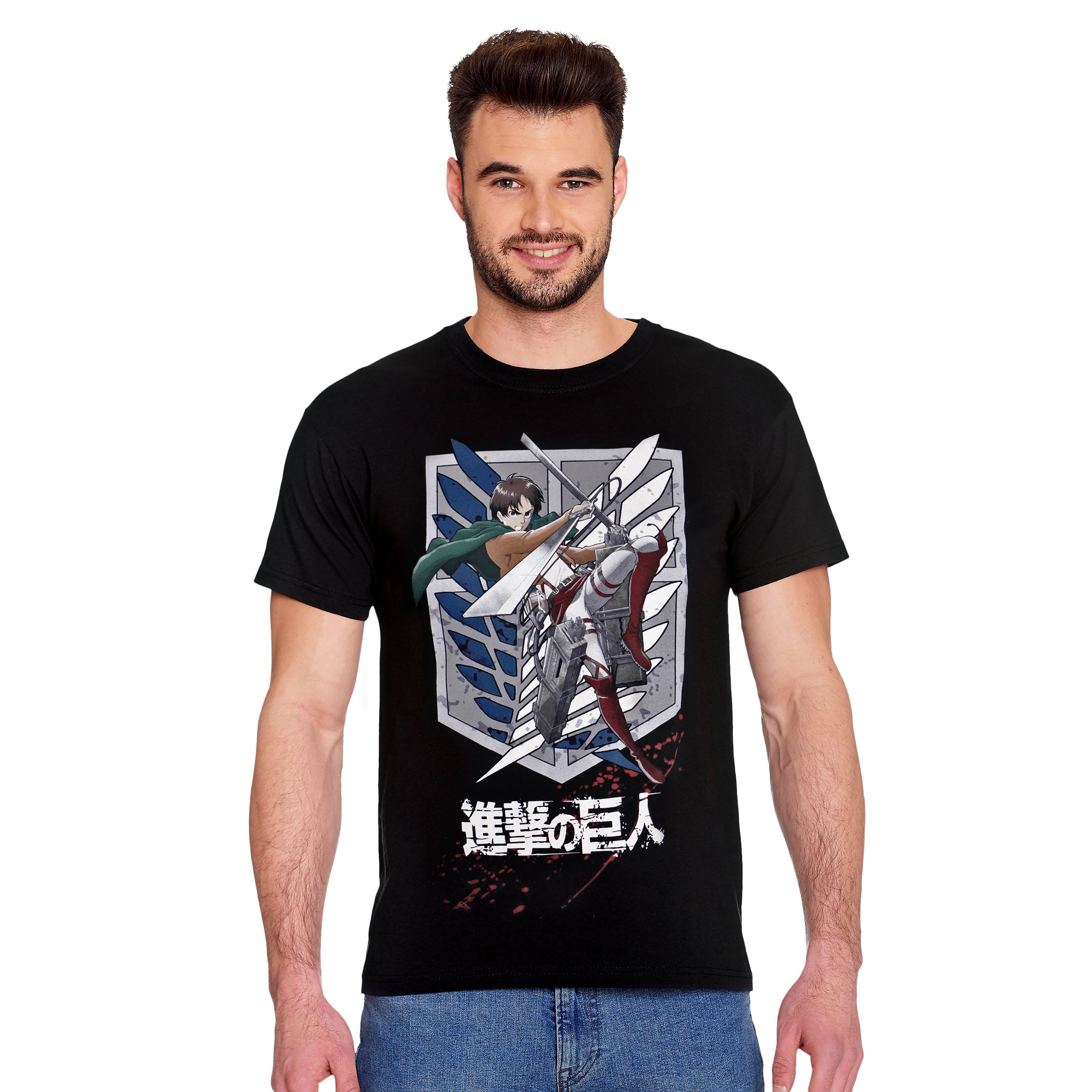 Image produit Attack on Titan - T-Shirt Eren Survey Corps noir
