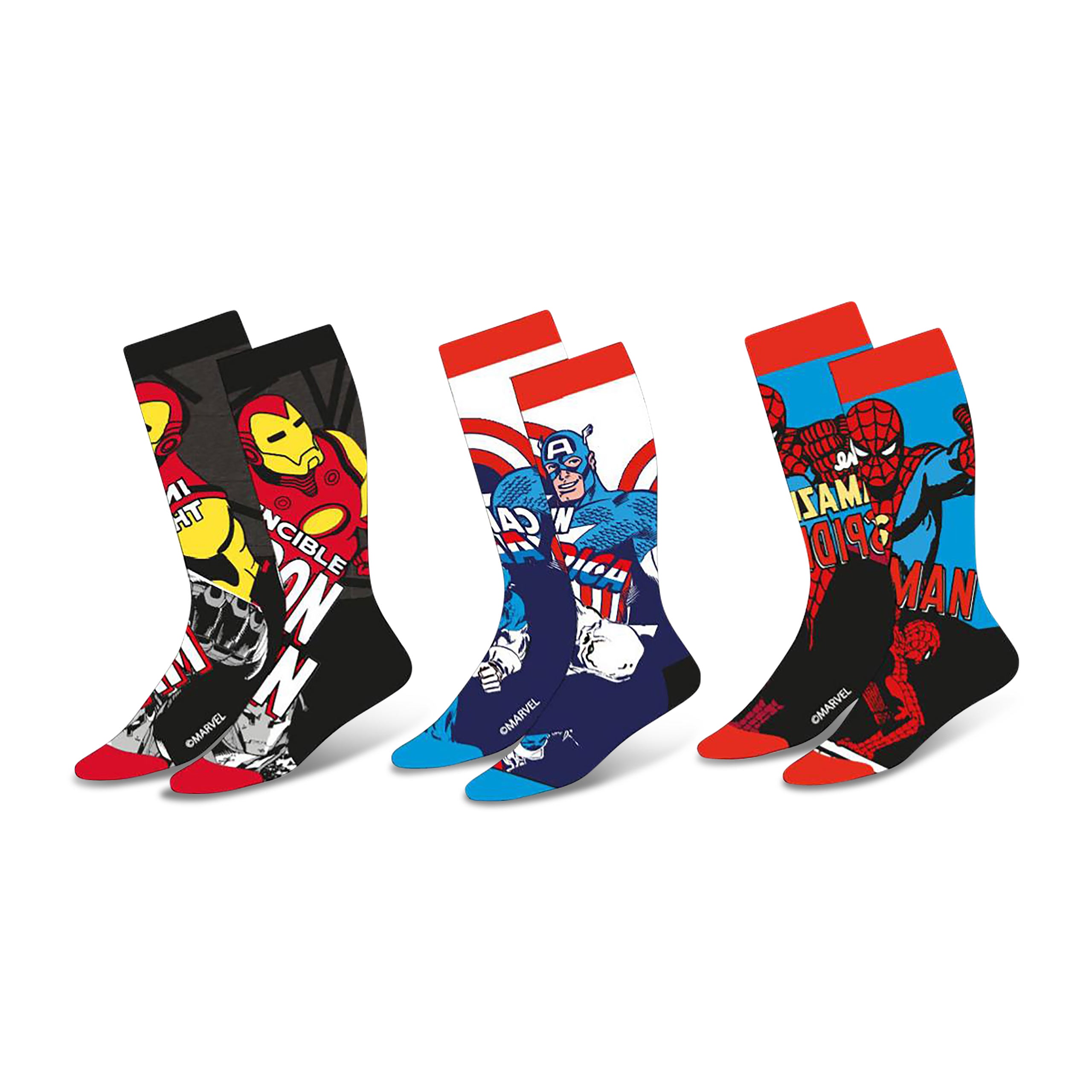Image produit Marvel - Ensemble de 3 paires de chaussettes de personnages de BD