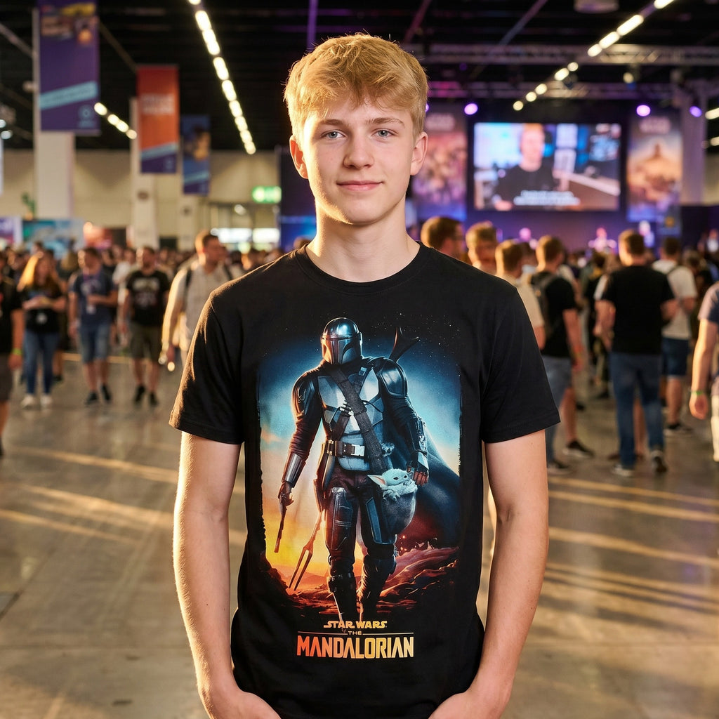 Image produit T-shirt noir Through The Galaxy - Star Wars Mandalorian