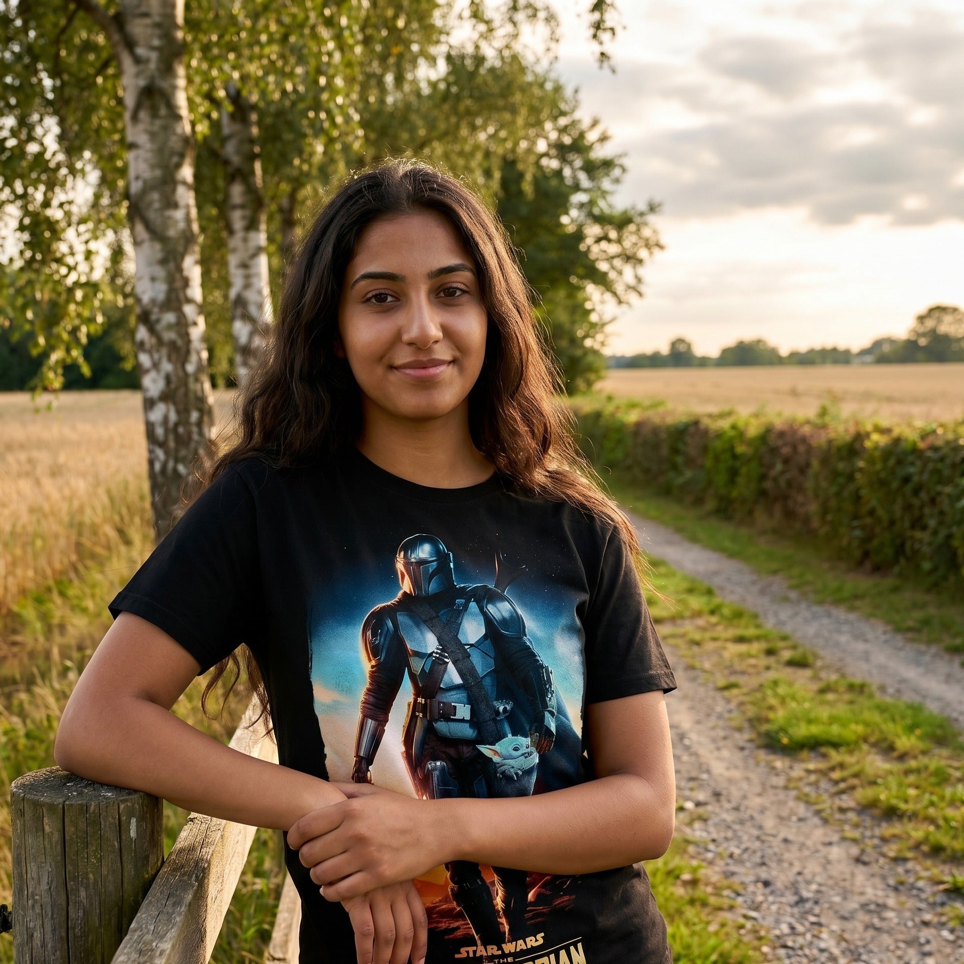 Image produit T-shirt noir Through The Galaxy - Star Wars Mandalorian