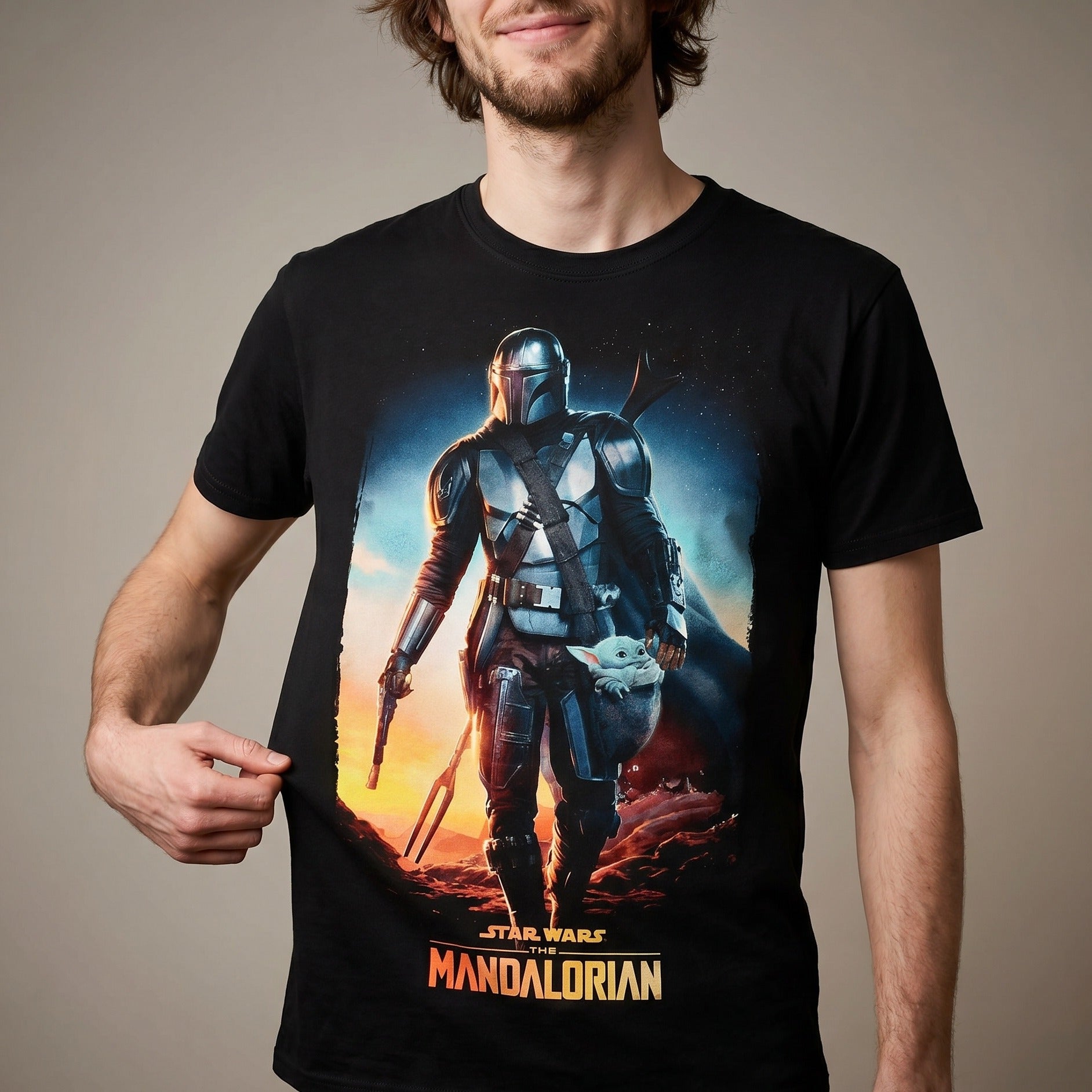 Image produit T-shirt noir Through The Galaxy - Star Wars Mandalorian