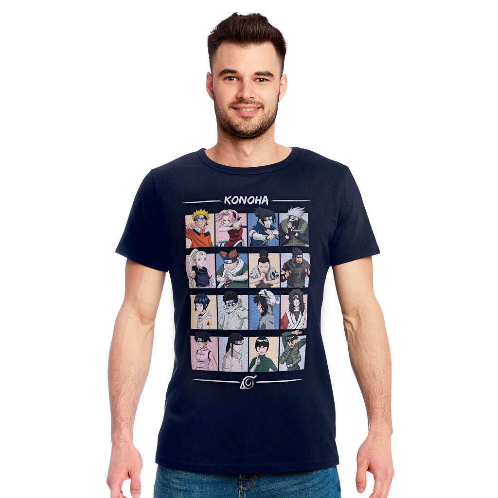 Image produit Naruto - T-shirt bleu 'Characters of Konoha'
