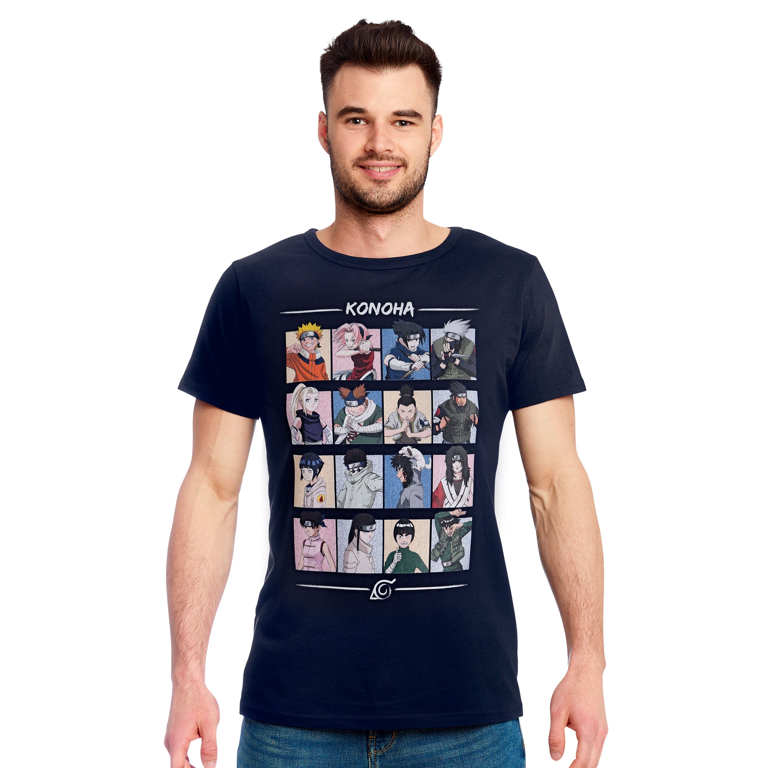 Image produit Naruto - T-shirt bleu 'Characters of Konoha'