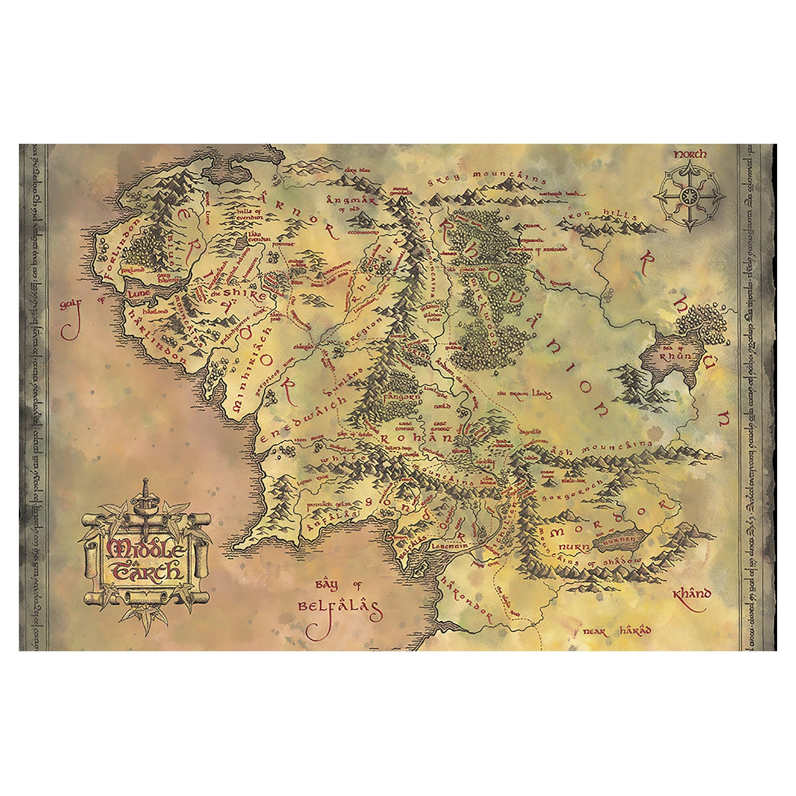 Image produit Seigneur des Anneaux - Poster Maxi Carte de la Terre du Milieu