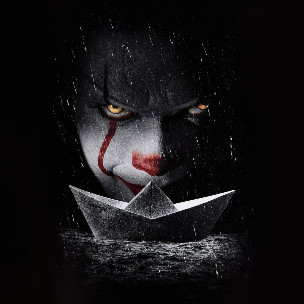 Image produit Stephen King's IT - T-shirt Pennywise bateau en papier noir