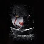 Image produit Stephen King's IT - T-shirt Pennywise bateau en papier noir