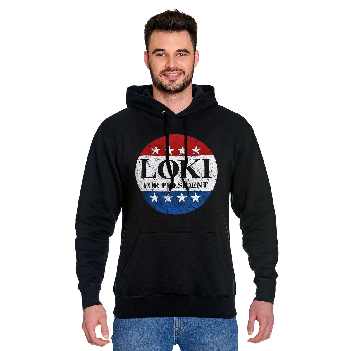 Image produit Sweat à capuche For President pour les fans de Loki noir