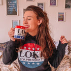 Image produit Sweat à capuche For President pour les fans de Loki noir