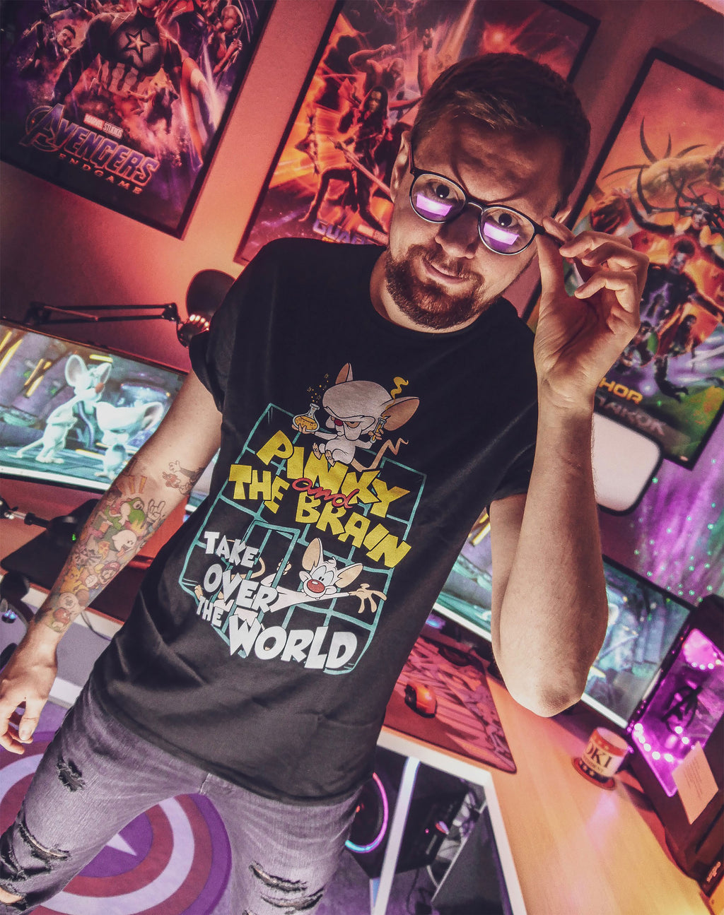 Image produit Pinky et le Cerveau - T-shirt Take Over The World