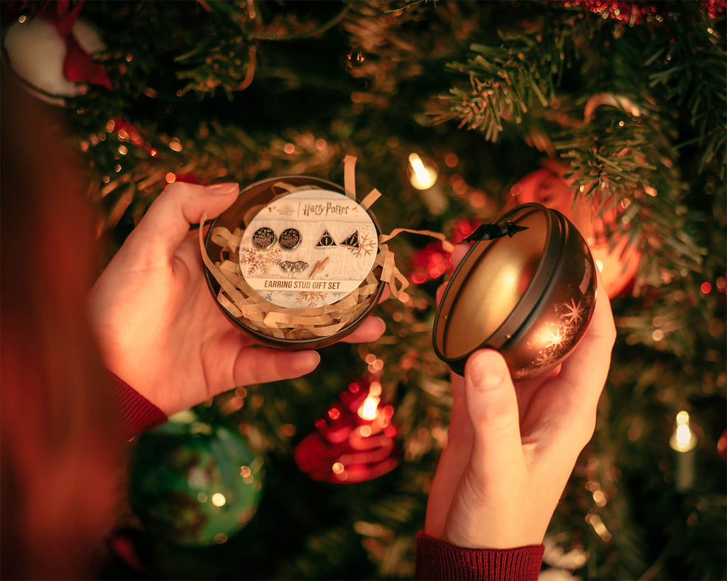Image produit Harry Potter - Boule de Noël Poudlard avec set de boucles d'oreilles