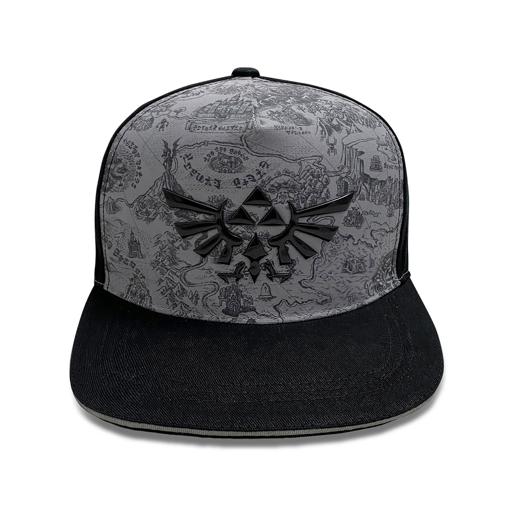 Image produit Zelda - Casquette Snapback de la carte d'Hyrule noire