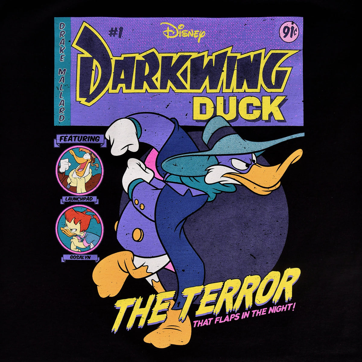Image produit Darkwing Duck - T-shirt de couverture de bande dessinée noir