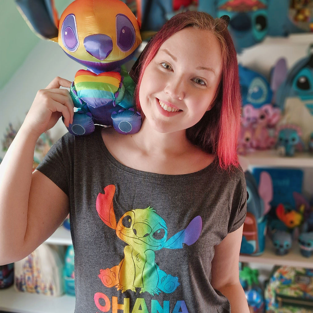 Image produit Lilo & Stitch - T-shirt Ohana Rainbow Pride pour femmes, coupe décontractée