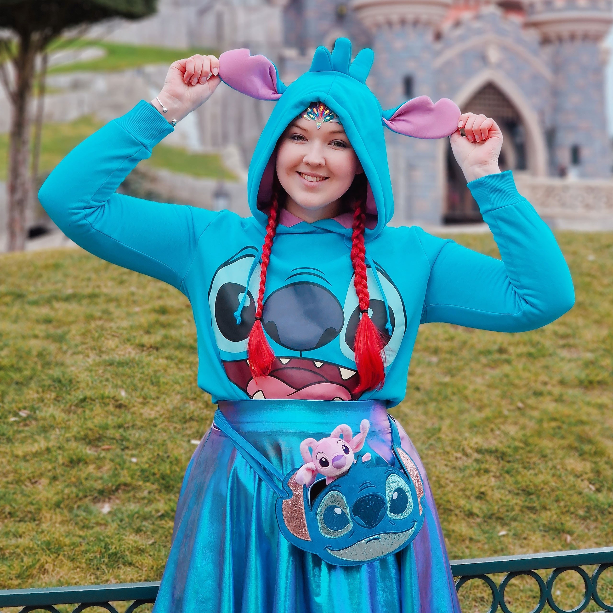 Image produit Lilo & Stitch - Sweat à capuche Stitch pour femmes avec oreilles bleu