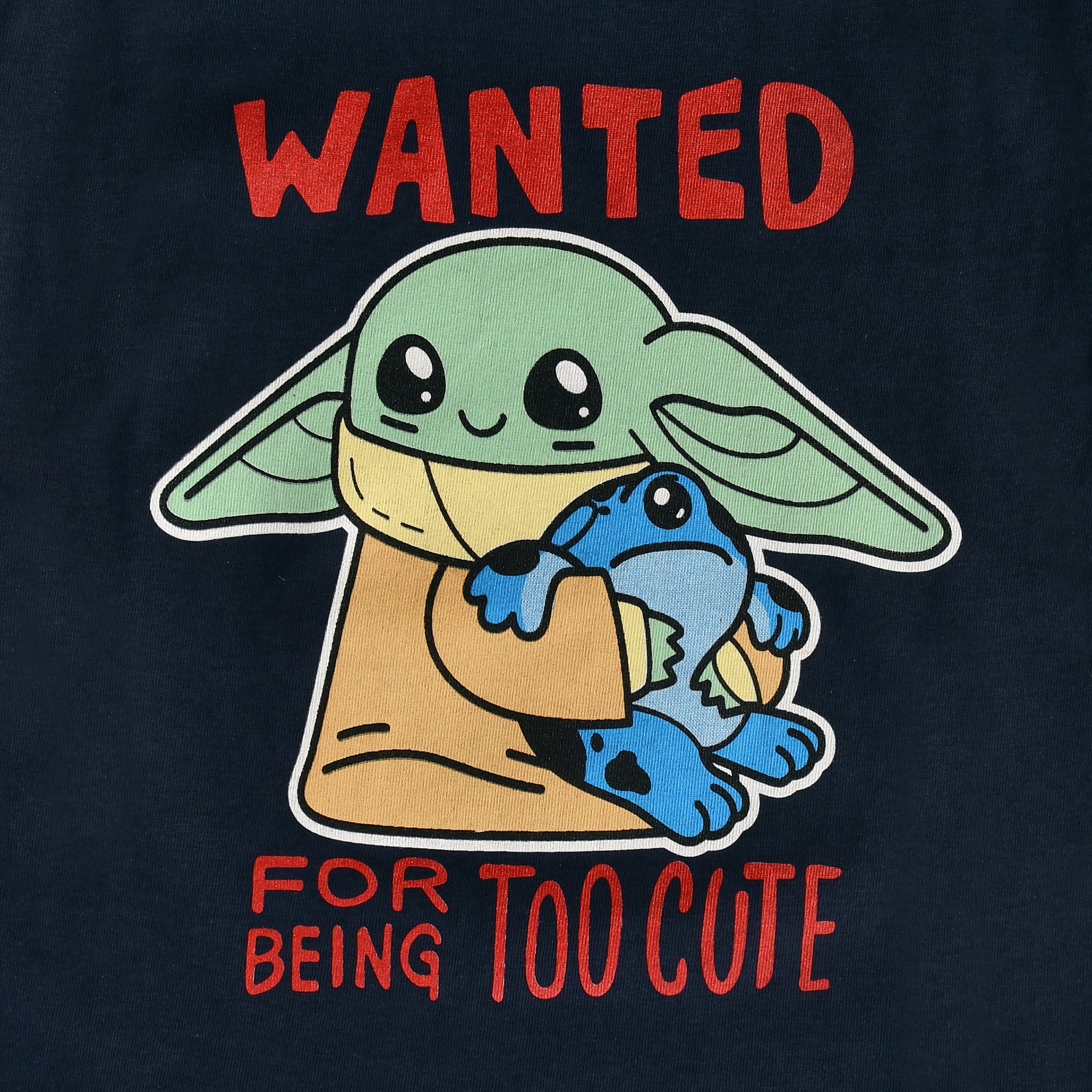 Image produit T-shirt Enfant Grogu Wanted Too Cute Bleu - Star Wars The Mandalorian