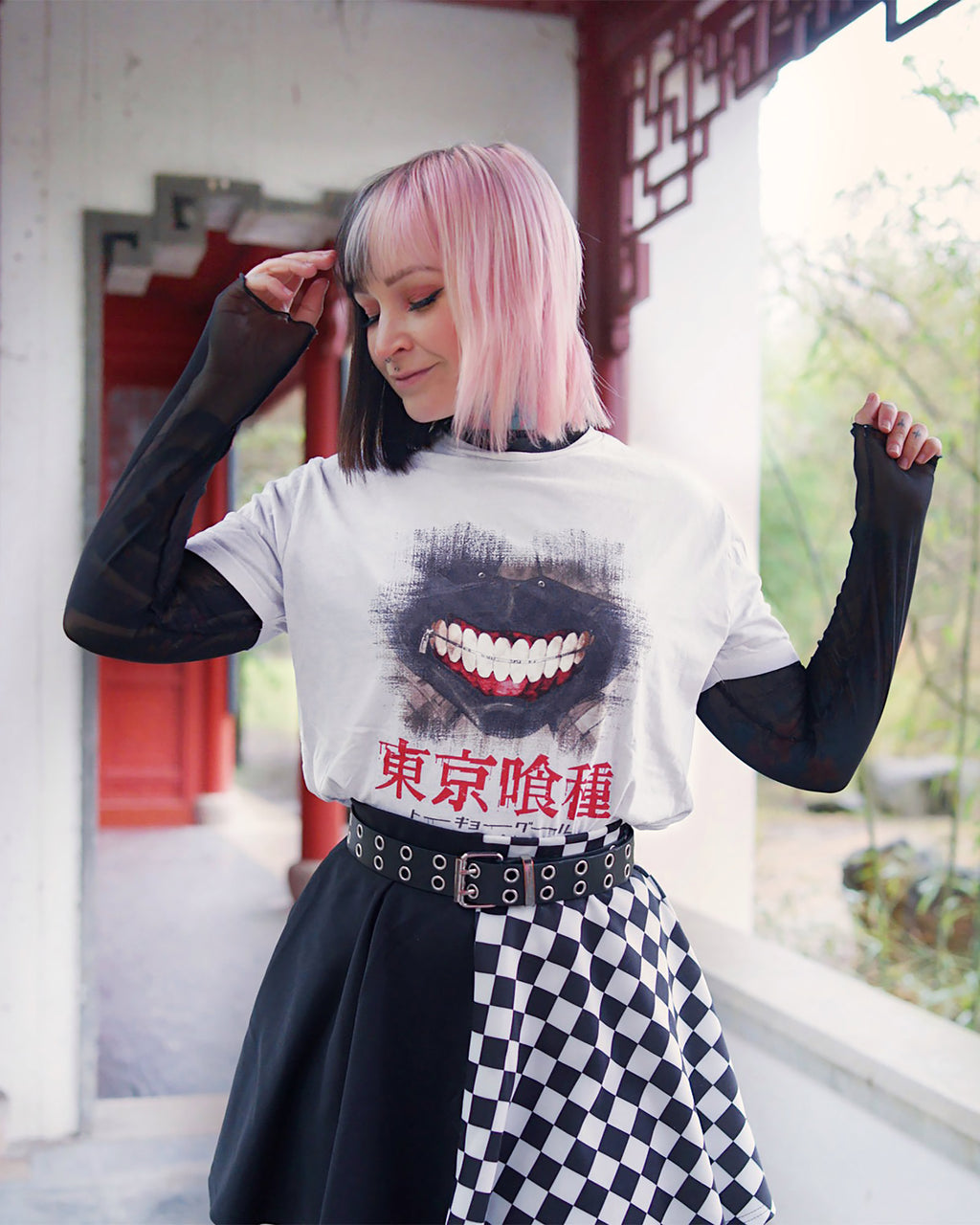 Image produit Tokyo Ghoul - T-Shirt Masque Éraflé blanc