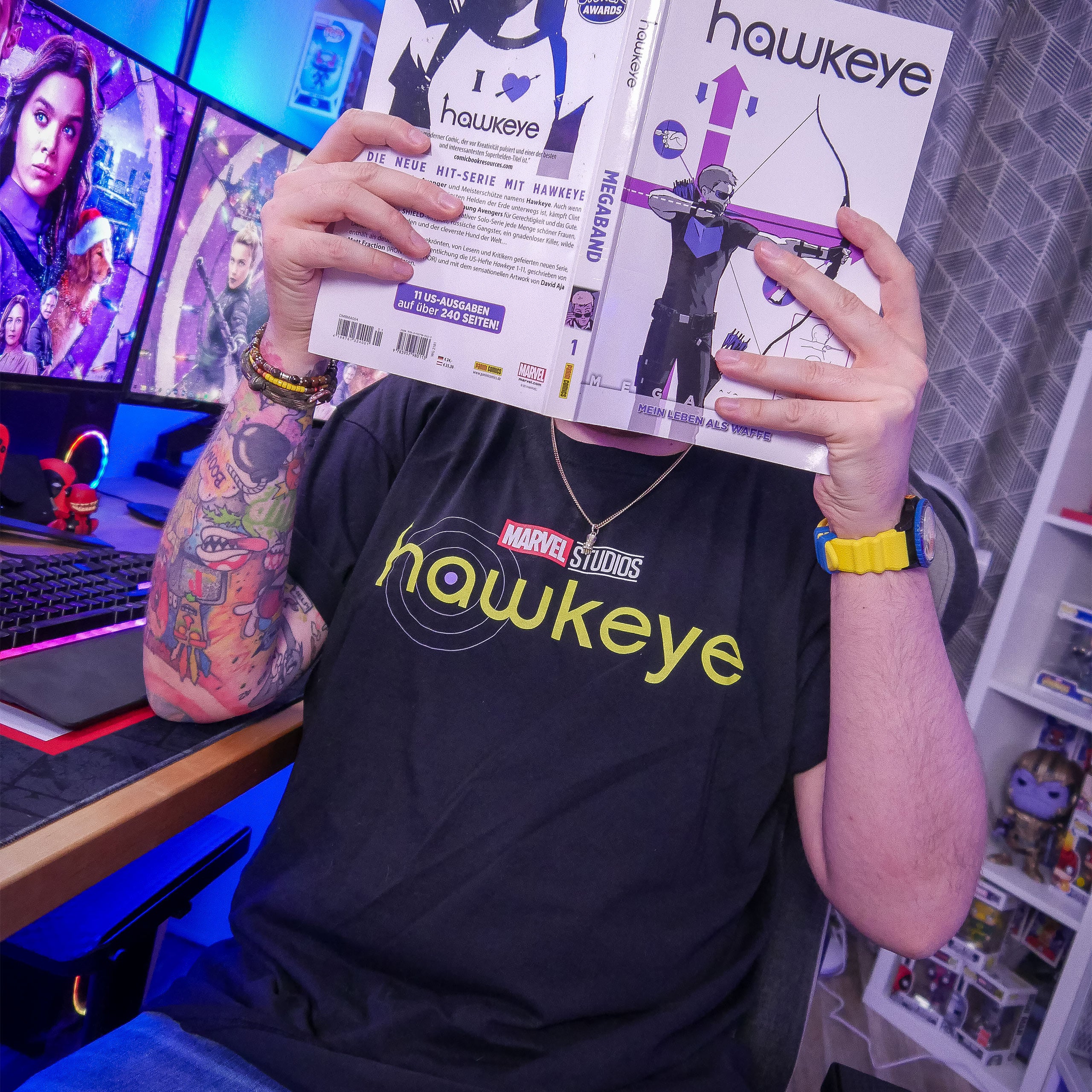 Image produit Marvel Hawkeye - T-Shirt Logo noir