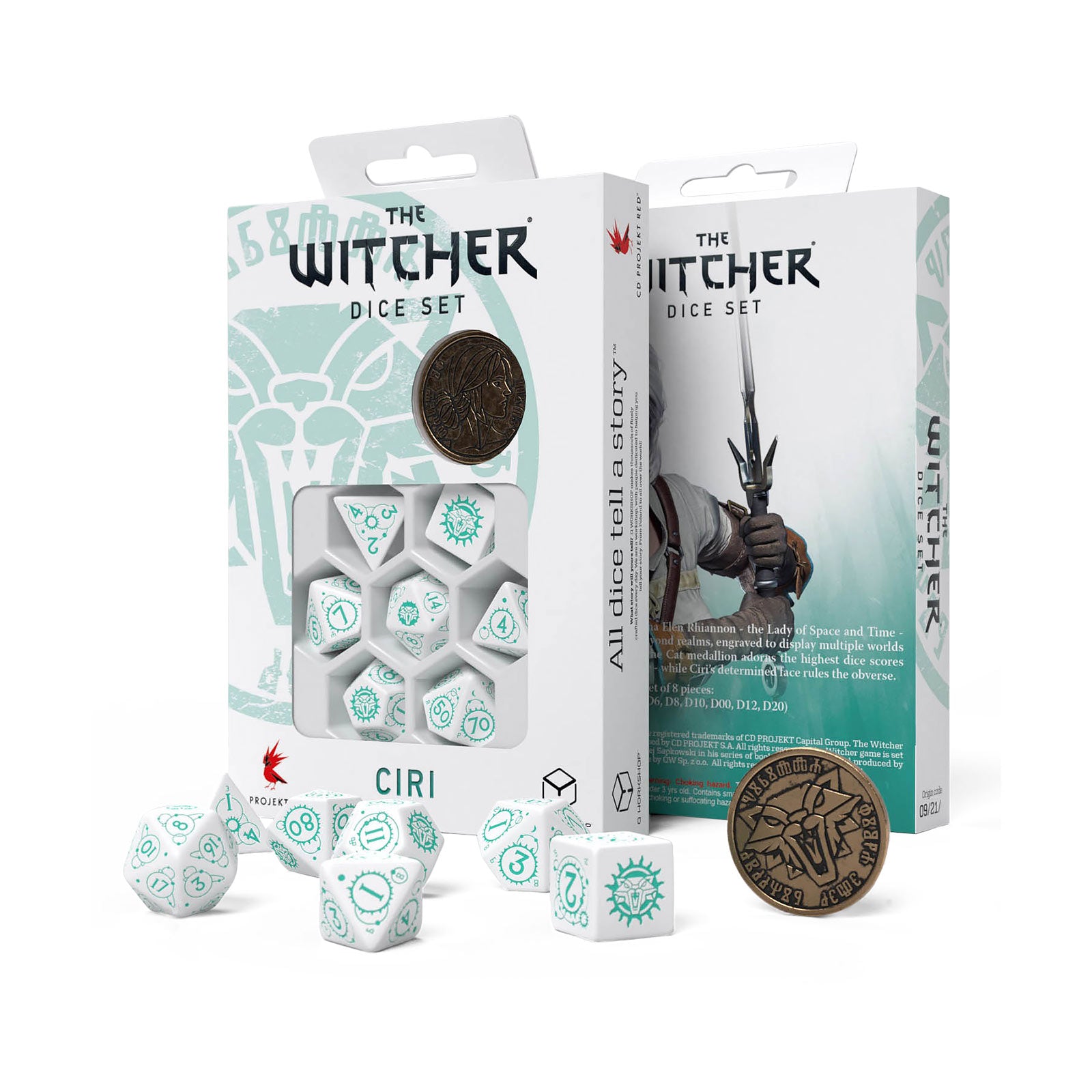 Image produit Witcher - Set de dés RPG Ciri 7pcs avec pièce de collection
