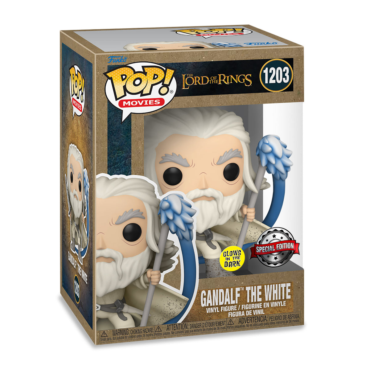 Image produit Le Seigneur des Anneaux - Gandalf avec Bâton Lumineux dans l'Obscurité Figurine Funko Pop