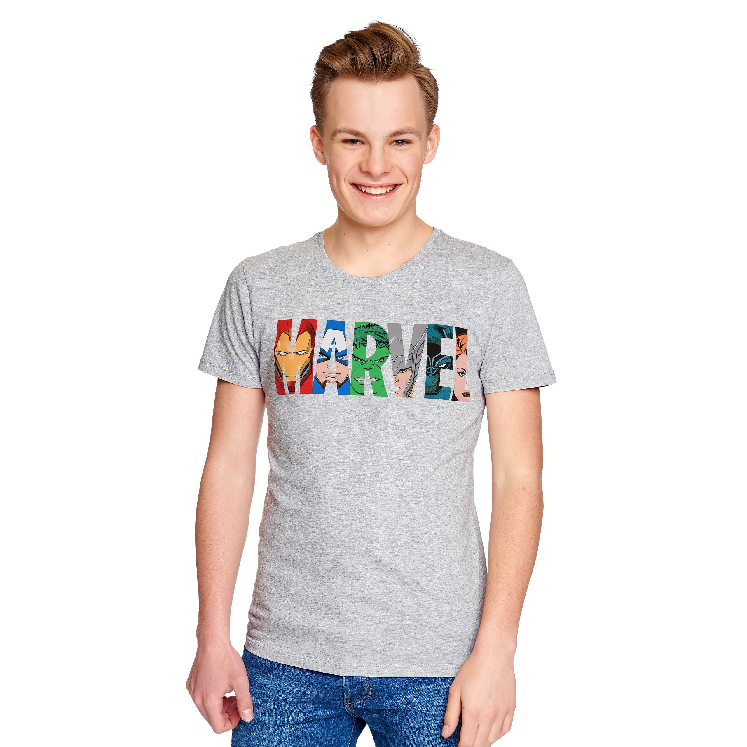 Image produit Marvel - Logo Comic Heroes T-Shirt gris