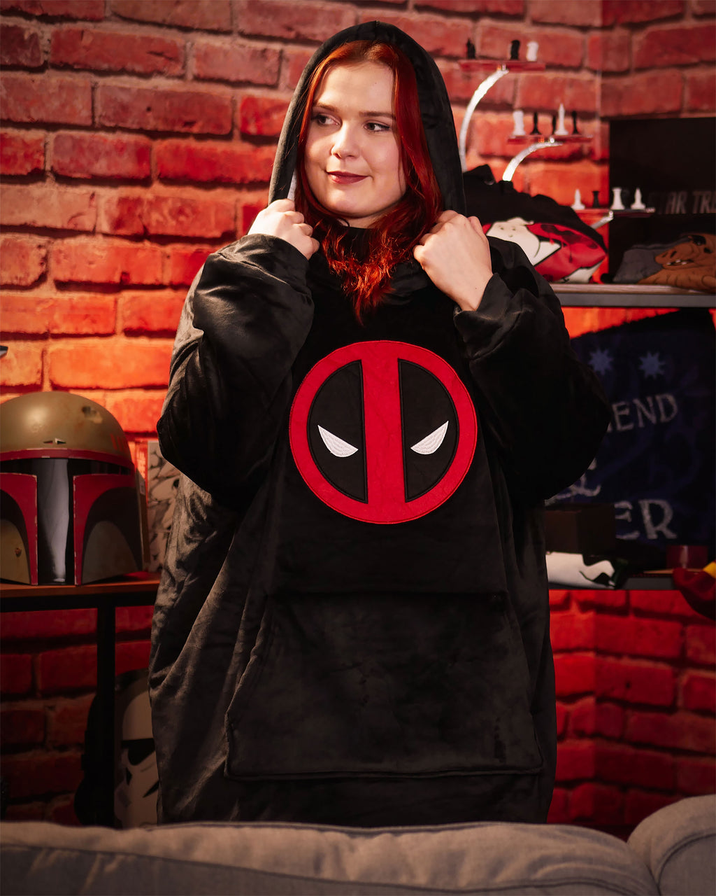 Image produit Deadpool - Logo Oversize Pull Doudou noir